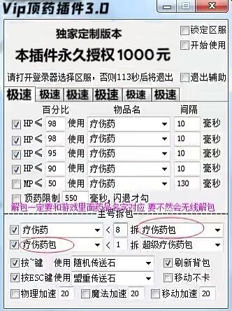 七星辅助Vip顶药插件功能展示